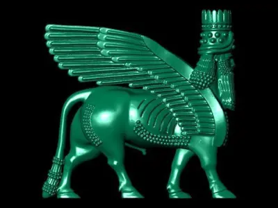 Assyrian door guard 3D print model