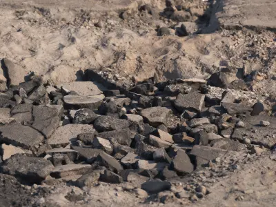 Broken asphalt 3D model