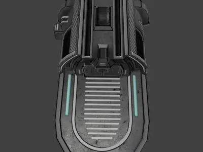 Low poly Sci-fi Landing Building Low-poly 3D model