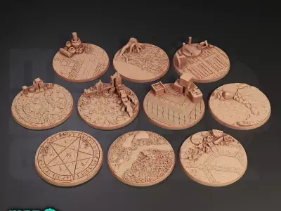 60 Bases - Various sizes - Group B - DND character bases 3D print model