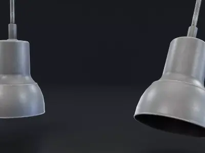 Industrial Pendant Lamp 3D Model Low-poly 3D model