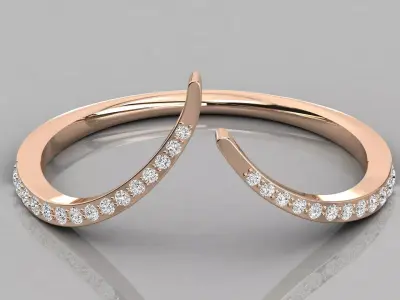 Diamond Ring 3dm stl renders details with 11 ring sizes 3D print model