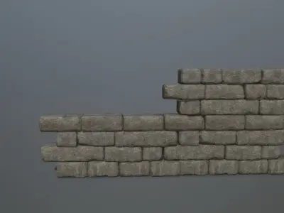 stones stone wall Low-poly 3D model