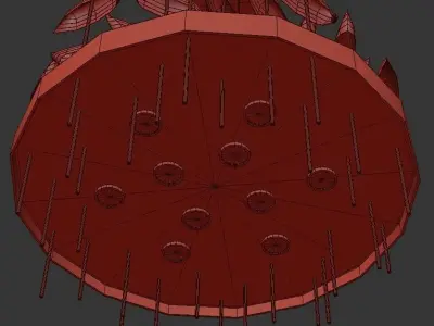PERLINA modern chandelier in gold 3D model
