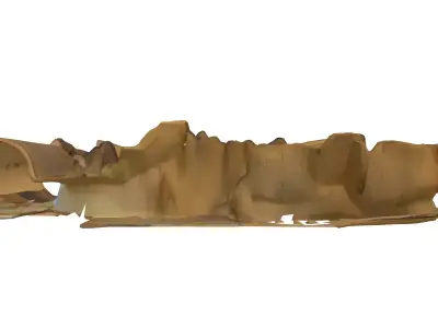 Vintage 3D Topographic Terrain Map Low-poly 3D model