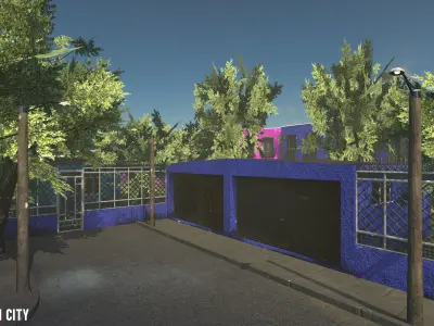 Mexican City - modular street  Low-poly 3D model