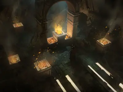 Dungeon Altars Set Low-poly 3D model