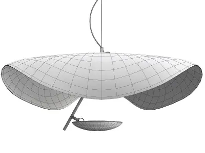 Wrought Iron Hanging Lamp with Gold Foil Shade Low-poly 3D model