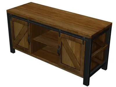 TV Stands Rustic Low-poly 3D model