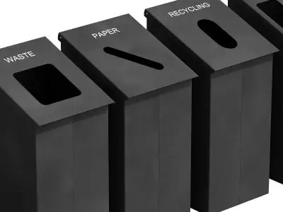 530 exterior and architecture 22 trash cans slope 3D model