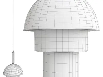 JOLLY modern pendant light with glass shade Low-poly 3D model