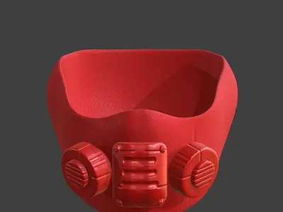 Gas mask helmet 3d model scifi Low-poly  Low-poly 3D model