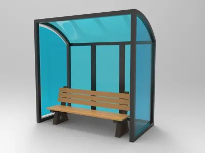 Street haltes Low-poly 3D model