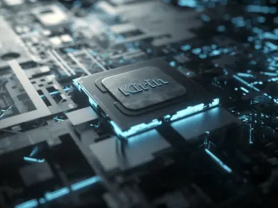 C4D Octane CPU chip core capacitance Scifi Circuit board 3D model