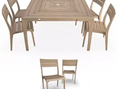 Village Outdoor Table and Chairs Unopiu  3D model