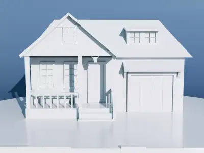 Stylized House Environment Texture and Low-poly 3D model
