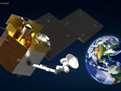  Satellite with Solar Panels and Antennas 