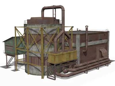 pumping station Low-poly 3D model