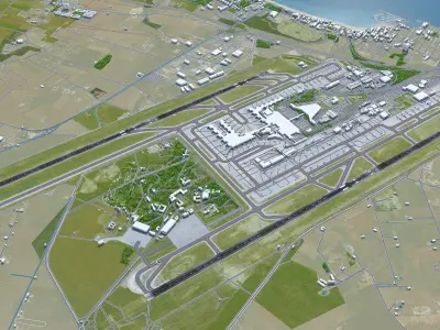 Palma de Mallorca Airport 10km Low-poly 3D model