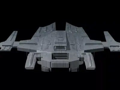 Futuristic Space Fighter Ship PBR 3D Model 3D model