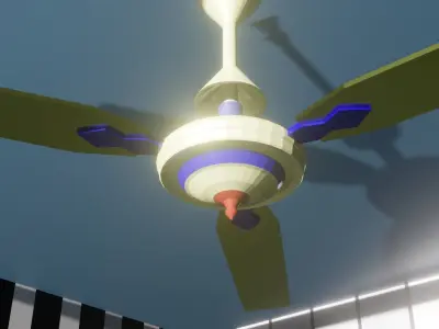 Roof Fan Low-poly 3D model