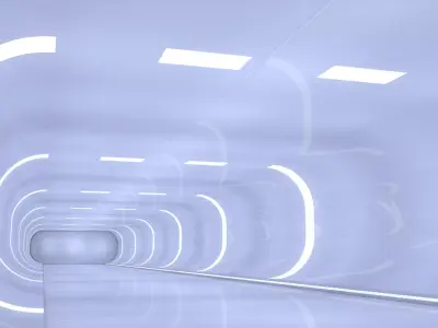 Sci Fi Tunnel Low-poly 3D model 11