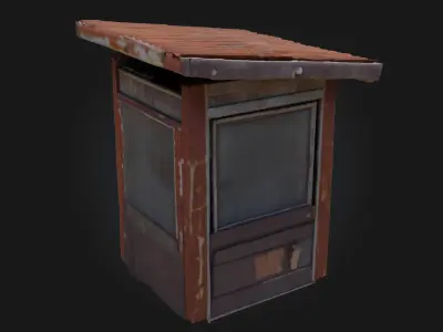 Weathered Ticket Booth  Vintage Charm with a Touch of Decay 3D model