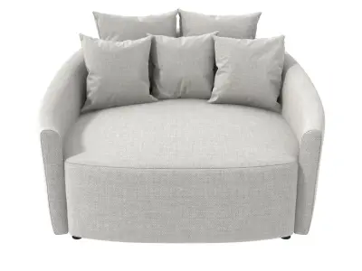 Claudia 62 inch Curved Slopped Arm Loveseat 3D model