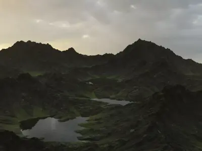 Landscape Mountains crevices  3D model