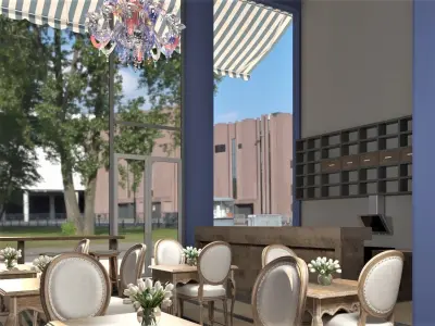 Cafe interior design classic 3D model