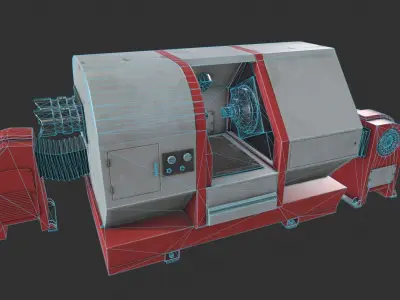 Scifi Laboratory Machine Low-poly 3D model