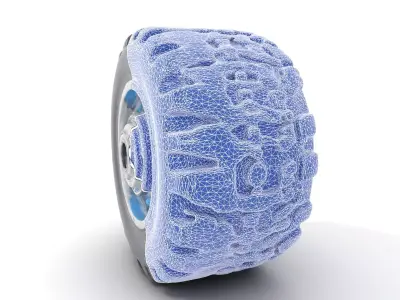 Futuristic OffRoad Vehicle Wheel Model Pack Low-poly 3D model