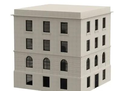 Old house 5 from New York Low-poly 3D model