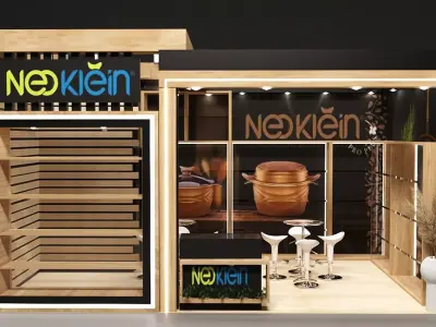 Exhibition stand design one side opened 3D model