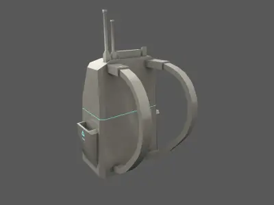 Sci-Fi Backpack - Character Design Fiction Low-poly 3D model