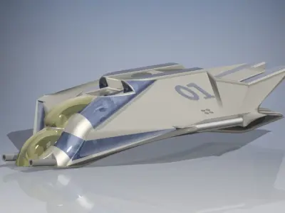 Sci-Fi spaceship Low-poly 3D model get