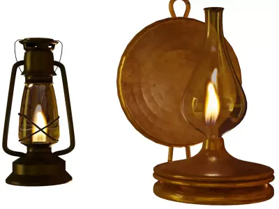 oil lamps 3D model