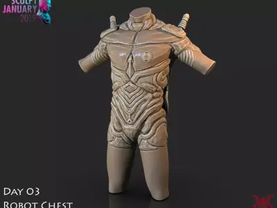 Sci Fi Robot Torso Timelapse and Model 3D print model
