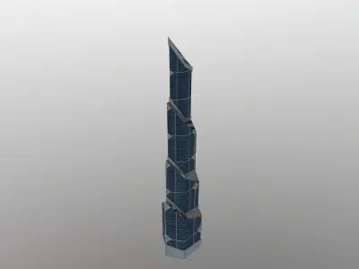 Cyberpunk City - Building 52 Low-poly 3D model