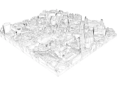 London city tile Level 2 block TQ3080 North West 3D model