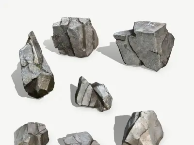 Rock Set Low-poly 3D model 47