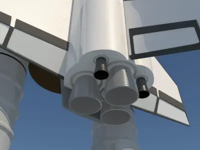 Space shuttle Low-poly 3D model