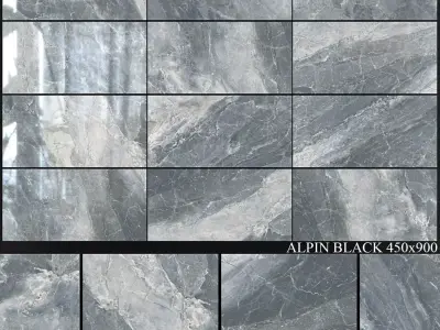 Yurtbay Seramik Alpin Black 450x900 3D model