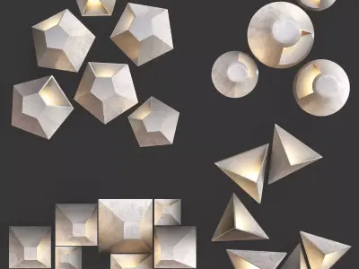 walllight02 geometric wall sconces 3D model