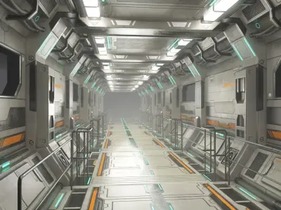Sci-Fi Modular Corridor Version 2 Low-poly 3D model