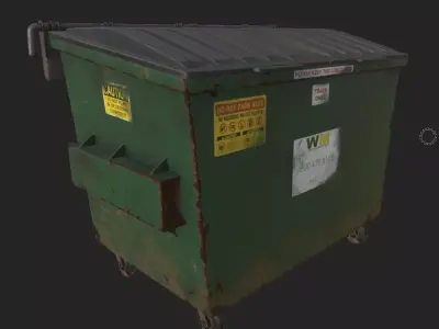 PBR Dumpster mid poly weathered VR and Game model Low-poly 3D model