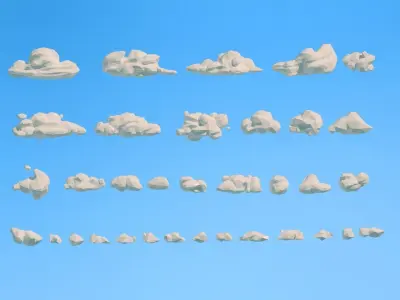 Low Poly Clouds Pack 2 Low-poly 3D model