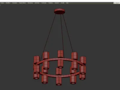 LAMPADARIO BRASS CHANDELIER Low-poly 3D model