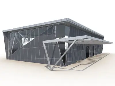 Modern Warehouse Low-poly 3D model