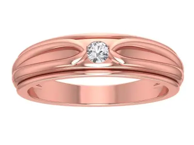 Solitaire Wedding Engagement Women Band Ring 3D print model 4